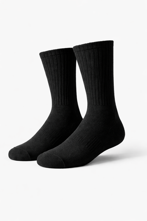Black Essential Crew Socks
